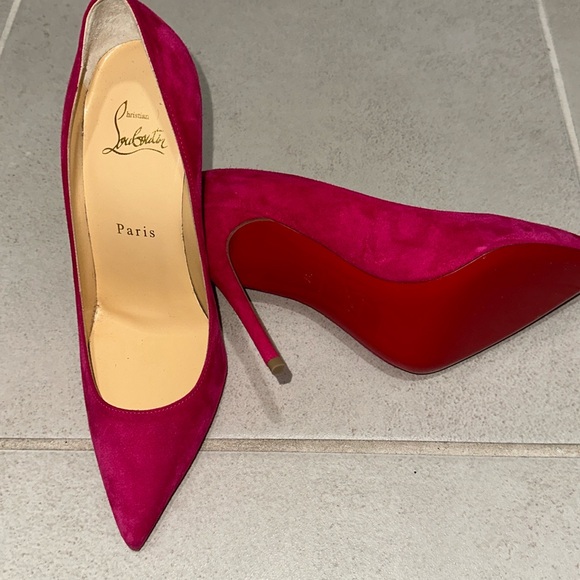 Never worn pink suede Christian Louis Vuitton - Picture 1 of 7